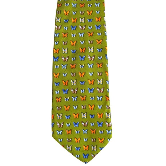 Brooks Brothers Makers Silk Tie Butterflies Summer USA CEO Corporate Professiona - Picture 1 of 6